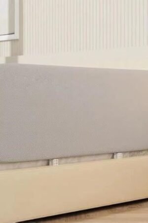 Toddlers Baby Bed Rail Guard Foldable Crib Twin Full Queen King Size Infants with Reinforce Anchor (Grey, 32 inch)