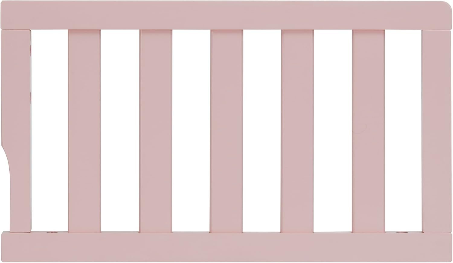 Convertible Crib Toddler Guard Rail In Blush Pink, Converts Cribs To Toddler Beds, Solid Wood Construction