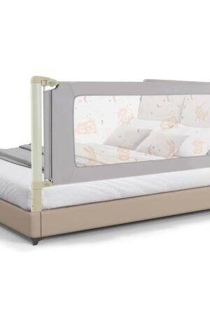 Bed Rail for Toddlers, 79" Vertical Lifting Extra Long Infants Safety Side Rails with Double Lock, Foldable Baby Bed Rail Guard for Twin Double Full Size Queen King Bed Mattress (Gray)