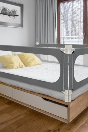 Bed Rails for Toddlers, Extra Tall 32 Levels of Height Adjustment Specially Designed for Twin, Full, Queen, King Size - Safety Bed Guard Rails for Kids (Grey, 1 Side:47"(L) ×27"(H))