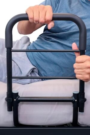 Bed Assist Rail for Elderly Adults Safety - Height Adjustable Bed Cane with Handrails for Bedroom - Compact Bedside Hand Railing for Home & Hospital - Fits Queen, King, Twin, Full Mattress