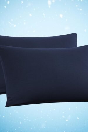 2 Pack Pillowcases, Cooling Pillow Case Queen Size with Envelope Closure, Breathable & Machine Washable Pillow Covers for Hot Sleepers, Night Sweats - Navy Blue (20"x30") Imported