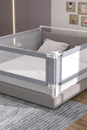 3-Piece King Size Bed Rail for Toddlers - Adjustable Baby Bed Rail Guard, Kids Safety Bed Rail for King Size Bed (78.7"x78.7"x74.8"-Grey)
