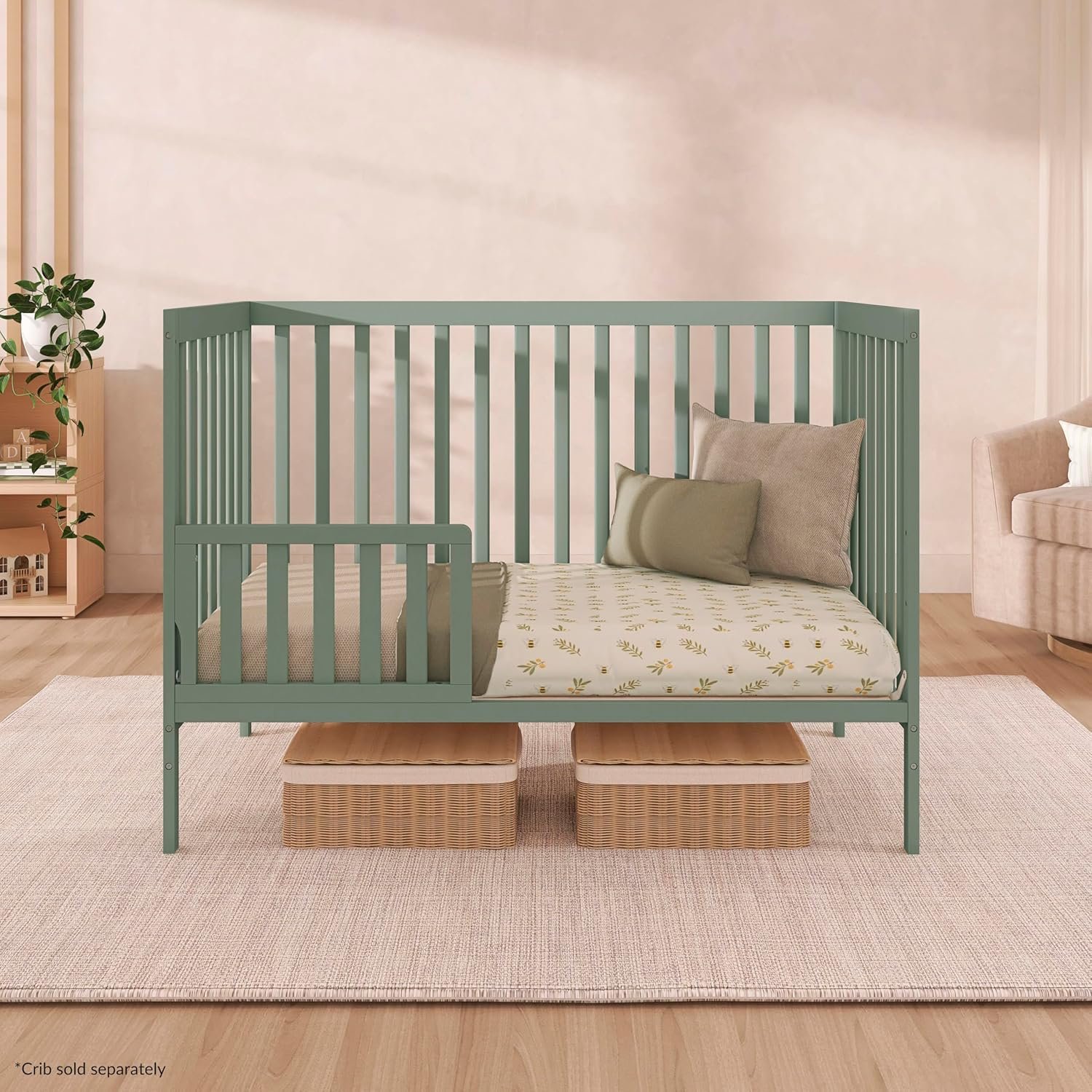Convertible Crib Toddler Guard Rail, Meadow Green - Image 2